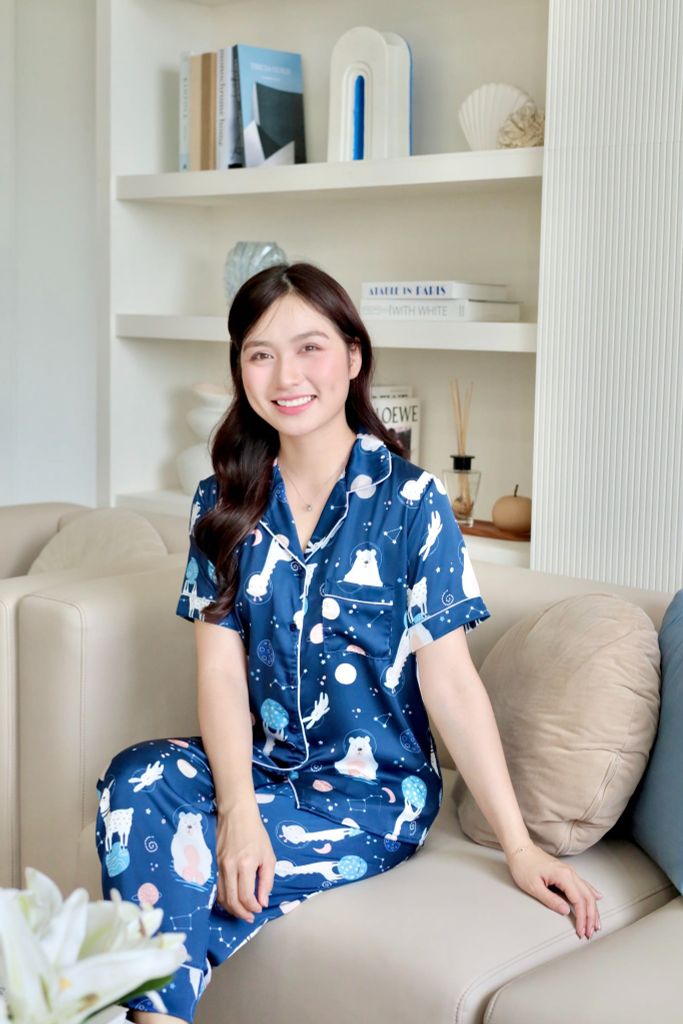 Pijama lụa Latin TNQD - Orbit Dark Blue