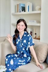 Pijama lụa Latin TNQD - Orbit Dark Blue