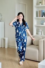Pijama lụa Latin TNQD - Orbit Dark Blue