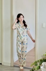 Pijama lụa Latin TNQD - Flutter Cream