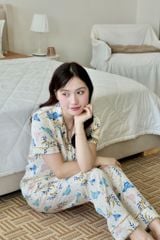 Pijama lụa Latin TNQD - Flutter Cream