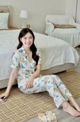 Pijama lụa Latin TNQD - Flutter Cream