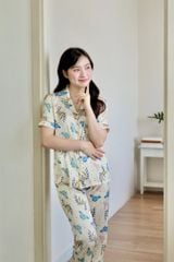 Pijama lụa Latin TNQD - Flutter Cream