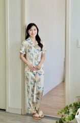 Pijama lụa Latin TNQD - Flutter Cream