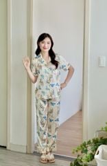 Pijama lụa Latin TNQD - Flutter Cream