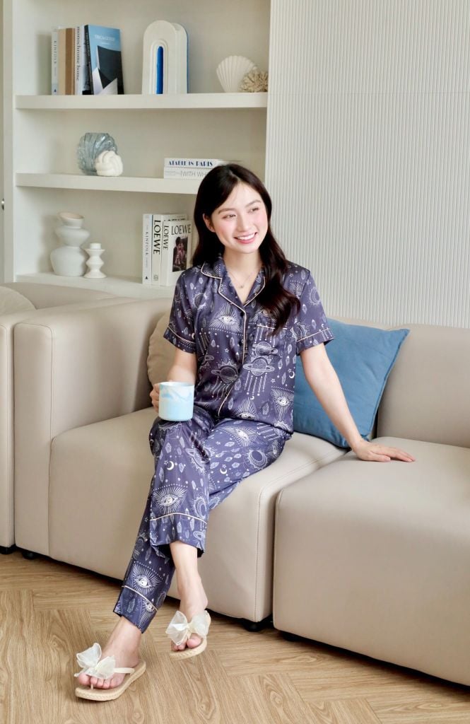 Pijama lụa Latin TNQD - Mystic Dark Gray
