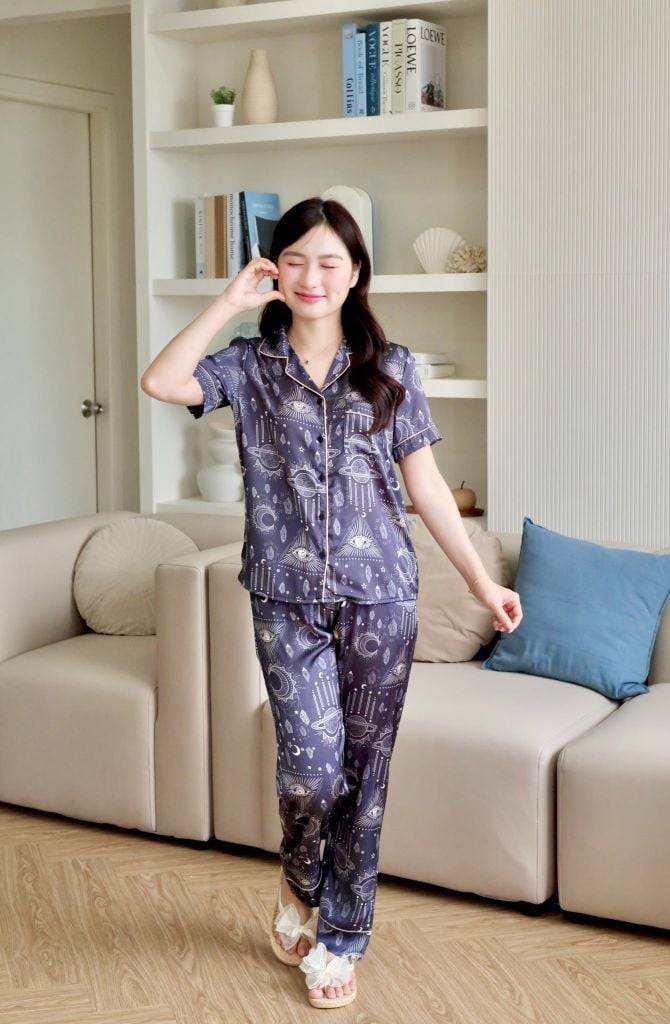 Pijama lụa Latin TNQD - Mystic Dark Gray