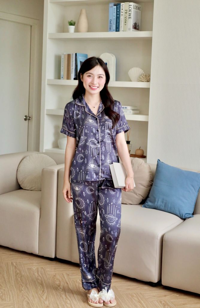 Pijama lụa Latin TNQD - Mystic Dark Gray