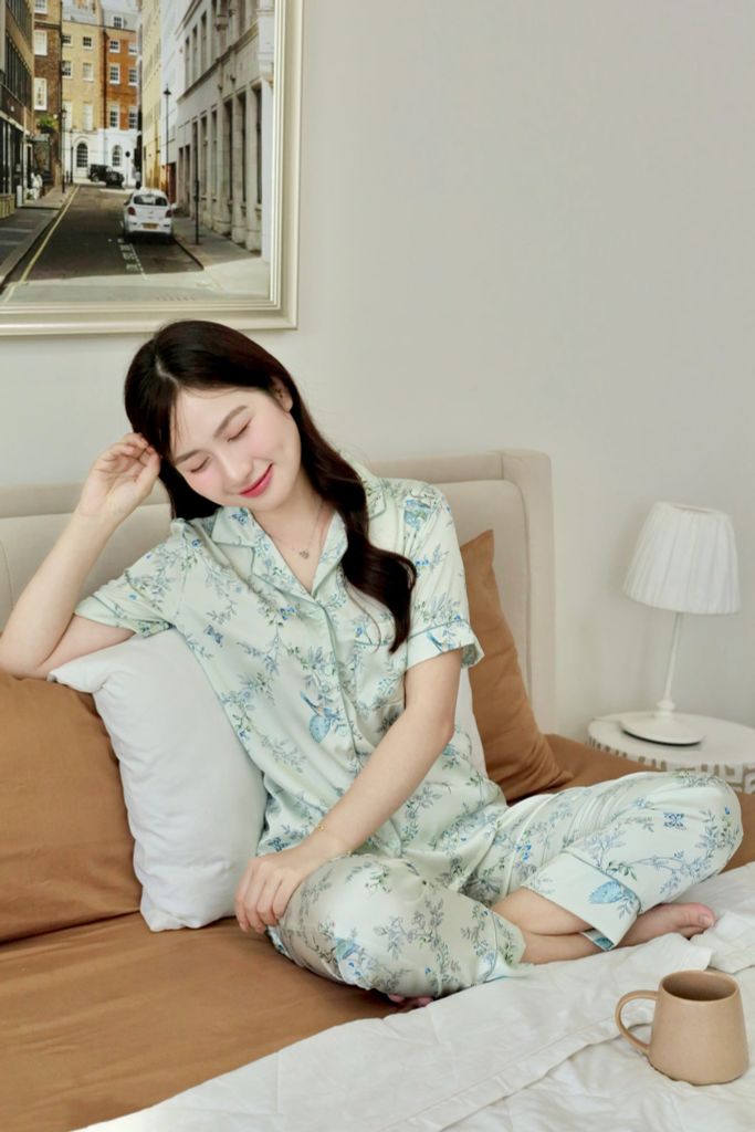 Pijama lụa Latin TNQD - Feather Olive