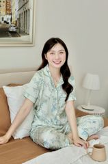 Pijama lụa Latin TNQD - Feather Olive