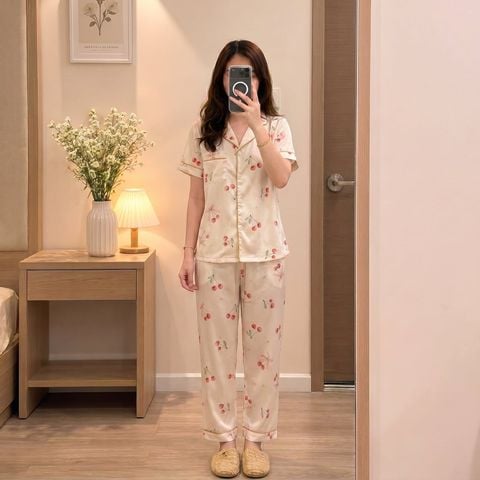 Pijama Lụa Latin TNQD - Cherry Cream