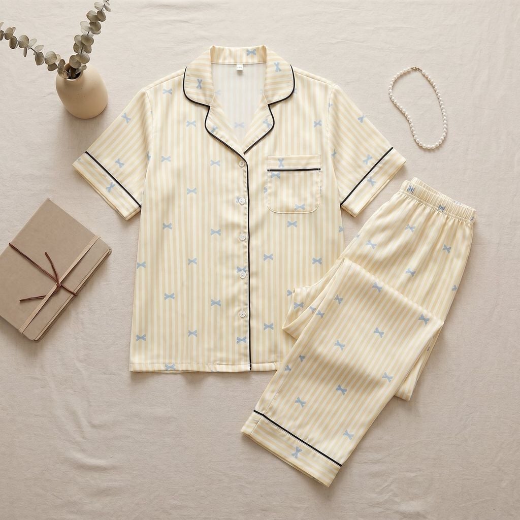 Pijama Lụa Latin TNQD - Ballet Yellow