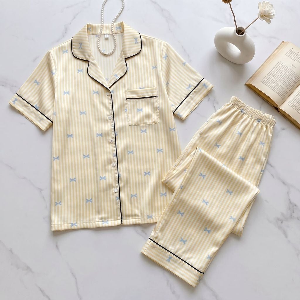 Pijama Lụa Latin TNQD - Ballet Yellow