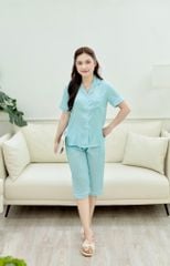 Pijama lụa Latin trơn TNQL - Mint