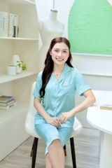 Pijama lụa Latin trơn TNQL - Mint