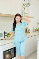 Pijama lụa Latin trơn TNQL - Mint