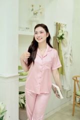 Pijama lụa Latin trơn TNQL - Pink