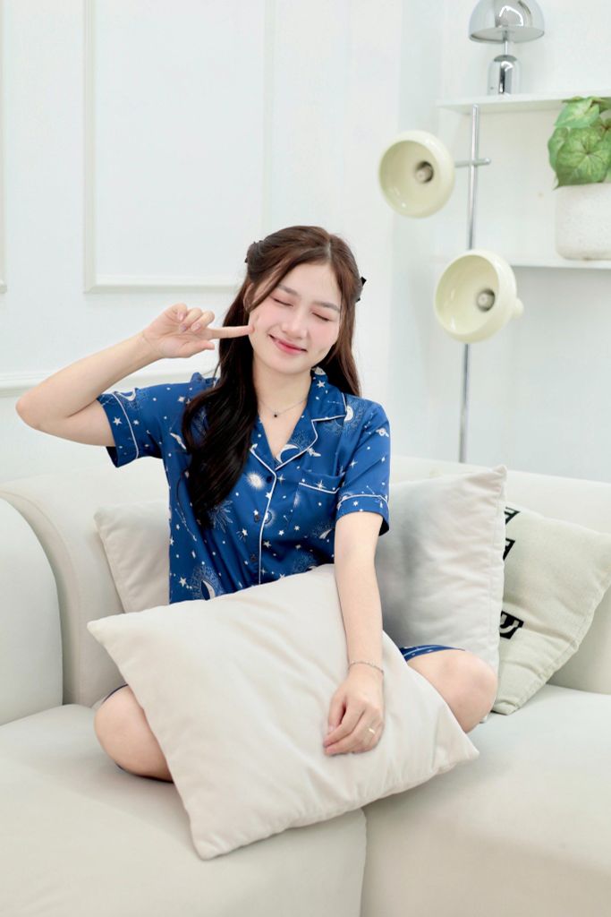 Pijama Lụa latin mềm mại, sang trọng Satino TNQL - Midnight Dark Blue