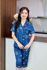 Pijama Lụa latin mềm mại, sang trọng Satino TNQL - Midnight Dark Blue