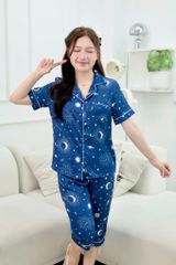 Pijama Lụa latin mềm mại, sang trọng Satino TNQL - Midnight Dark Blue