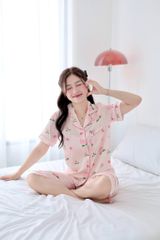 Pijama Lụa latin mềm mại, sang trọng Satino TNQL - Peaches Light Pink