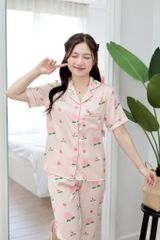 Pijama Lụa latin mềm mại, sang trọng Satino TNQL - Peaches Light Pink