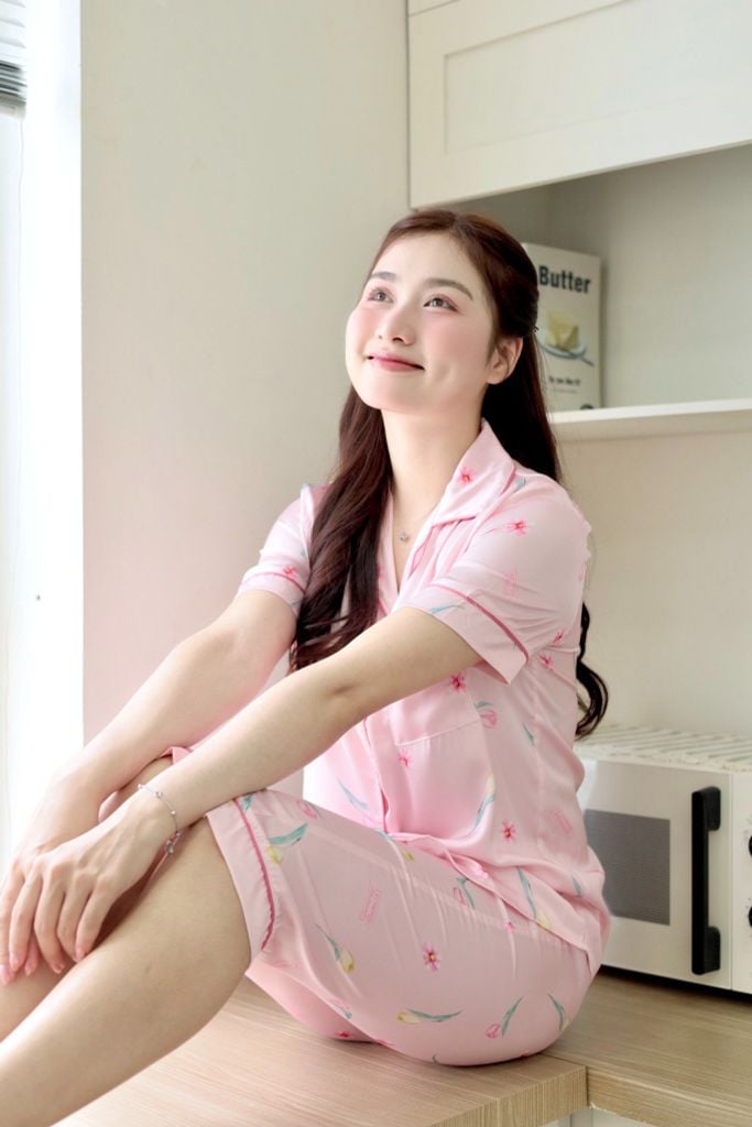 Pijama Lụa latin mềm mại, sang trọng Satino TNQL - Tulip Pink