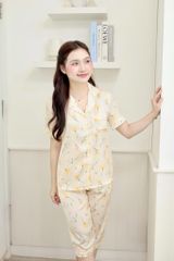 Pijama Lụa latin mềm mại, sang trọng Satino TNQL - Narci Ivory