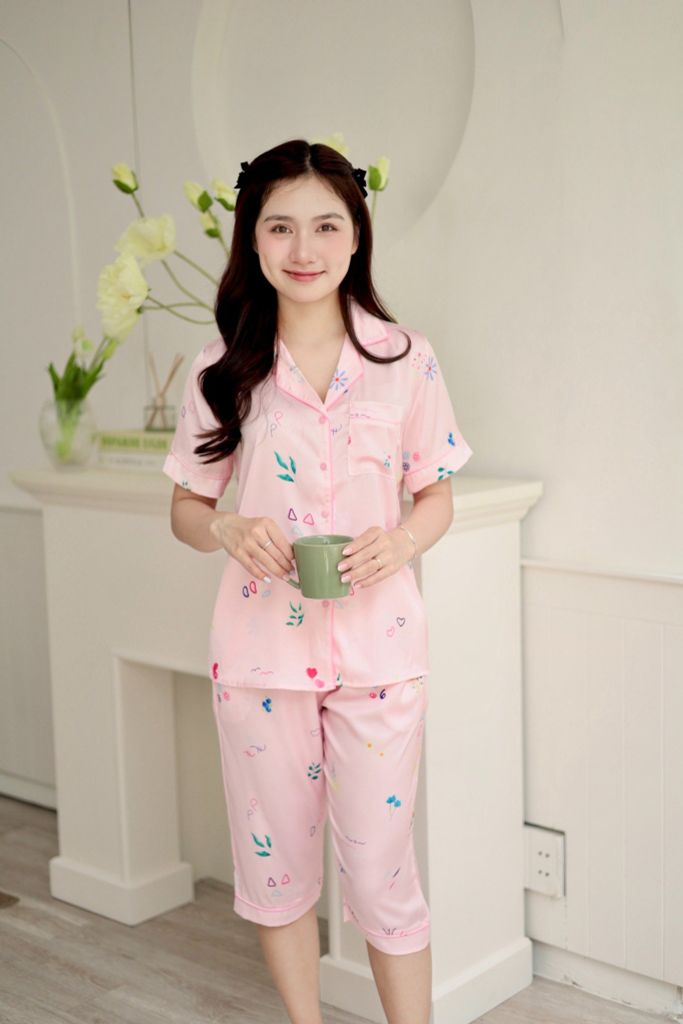 Pijama lụa Latin TNQL - Betti Pink