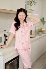Pijama lụa Latin TNQL - Betti Pink