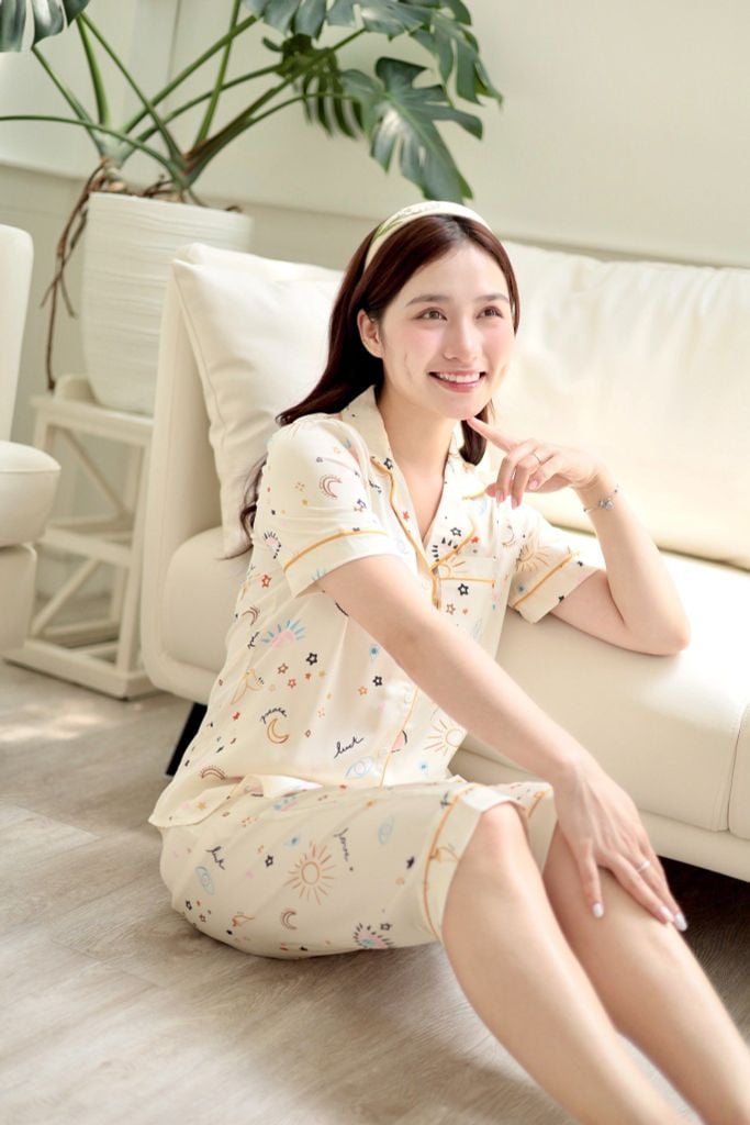 Pijama lụa Latin TNQL - Lucky Cream