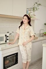 Pijama lụa Latin TNQL - Lucky Cream