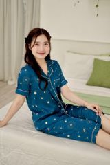 Pijama lụa Latin TNQL - Comet Mallard Green