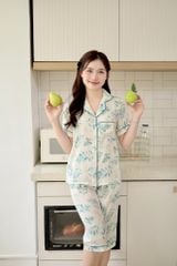 Pijama lụa Latin TNQL - Fiore Ivory