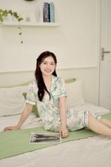 Pijama lụa Latin TNQL - Fiore Ivory