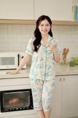 Pijama lụa Latin TNQL - Fiore Ivory