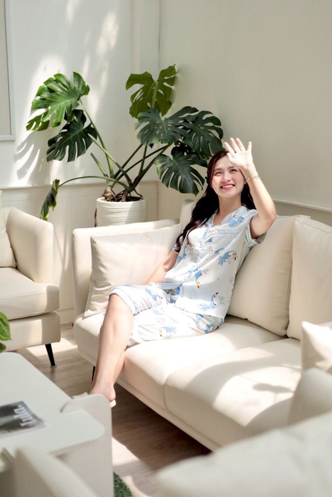 Pijama lụa Latin TNQL - Toco Light Blue