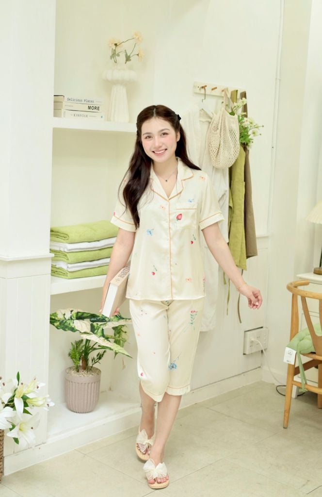 Pijama lụa Latin TNQL - Brisa Cream