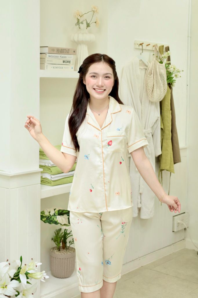Pijama lụa Latin TNQL - Brisa Cream