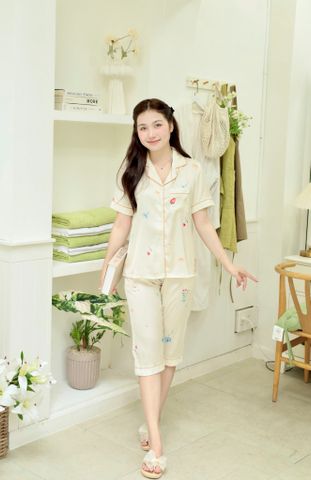 Pijama lụa Latin TNQL - Brisa Cream