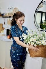 Pijama lụa Latin TNQL - Cosmic Mallard Green