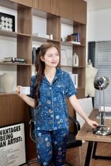 Pijama lụa Latin TNQL - Cosmic Mallard Green