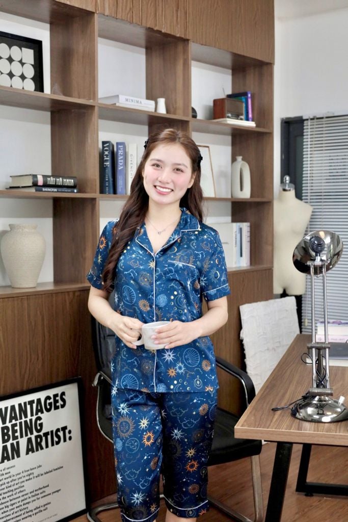 Pijama lụa Latin TNQL - Cosmic Mallard Green