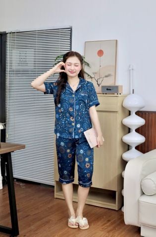 Pijama lụa Latin TNQL - Cosmic Mallard Green