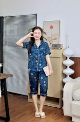 Pijama lụa Latin TNQL - Cosmic Mallard Green