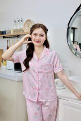 Pijama lụa Latin TNQL - Blossom Baby Pink