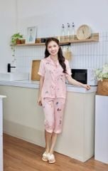 Pijama lụa Latin TNQL - Leaf Blush Pink