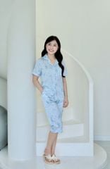 Pijama lụa Latin TNQL - Willow Blue Gray
