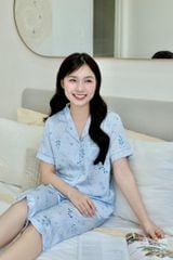 Pijama lụa Latin TNQL - Willow Blue Gray
