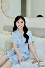 Pijama lụa Latin TNQL - Willow Blue Gray